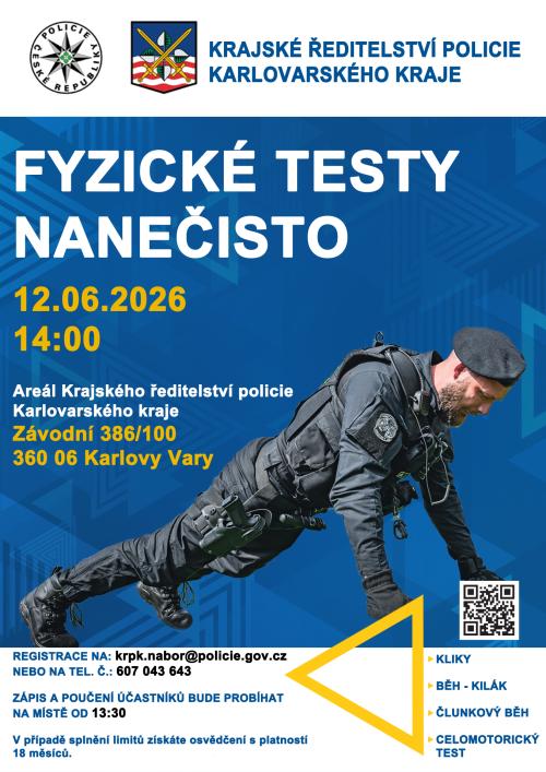 Policejní ředitelství KK - Fyzické testy 2026